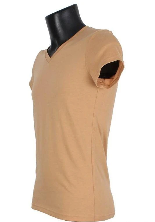 T- shirt homme col V couleur Camel taille L neuf sevedylan – photo 2